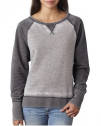 J America Ladies' Zen Contrast Crew