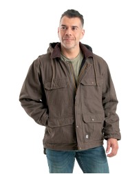 Berne Men's Heartland Washed Duck Zip-Off Hooded Coat