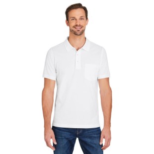 Harriton Men's Valiant Cotton Snag Protect Pocket Polo