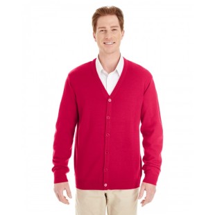 M425 Harriton Men's Pilbloc V-Neck Button Cardigan Sweater