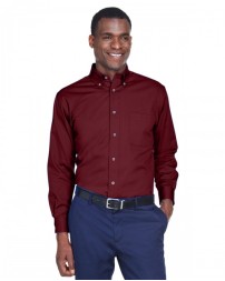Harriton Men's Easy Blend Long-Sleeve Twill Shirt with Stain-Release