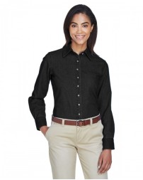 Harriton Ladies' Long-Sleeve Denim Shirt