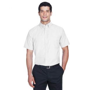 Harriton Men's Short-Sleeve Oxford with Stain-Release