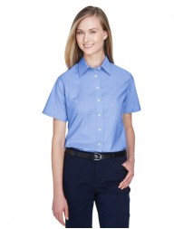 Harriton Ladies' Short-Sleeve Oxford with Stain-Release