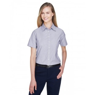 Harriton Ladies' Short-Sleeve Oxford with Stain-Release