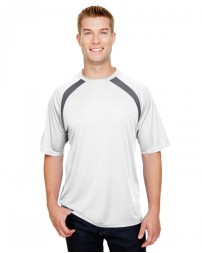 N3001 A4 Men's Spartan Short Sleeve Color Block Crew Neck T-Shirt