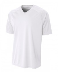 A4 Youth Polyester V-Neck Strike Jersey with Contrast Sleeves