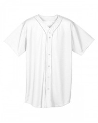 NB4184 A4 Youth Short Sleeve Full Button Baseball Jersey