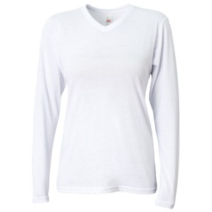 A4 Ladies' Long-Sleeve Softek V-Neck T-Shirt