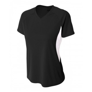 A4 Ladies' Color Block Performance V-Neck T-Shirt