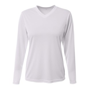 A4 Ladies' Long-Sleeve Sprint V-Neck T-Shirt