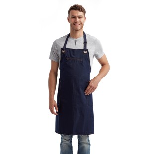 Artisan Collection by Reprime Unisex Barley Contrast Stitch Recycled Bib Apron