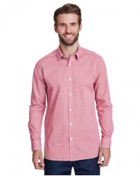 RP220 Artisan Collection by Reprime Men's Microcheck Gingham Long-Sleeve Cotton Shirt