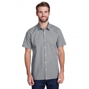 RP221 Artisan Collection by Reprime Mens Microcheck Gingham Short-Sleeve Cotton Shirt