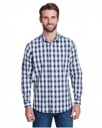 Artisan Collection by Reprime Men's Mulligan Check Long-Sleeve Cotton Shirt