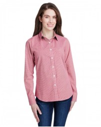 RP320 Artisan Collection by Reprime Ladies' Microcheck Gingham Long-Sleeve Cotton Shirt