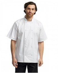 Artisan Collection by Reprime Unisex Studded Front Short-Sleeve Chef's Jacket