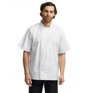 Artisan Collection by Reprime Unisex Studded Front Short-Sleeve Chef's Jacket