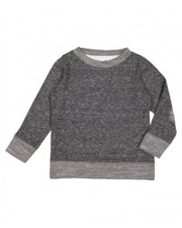 Rabbit Skins Toddler Harborside Melange French Terry Crewneck with Elbow Patches