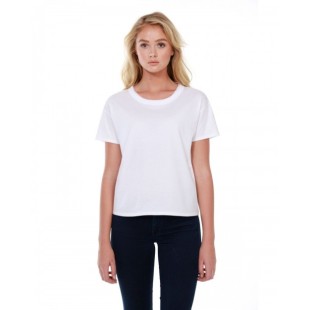 StarTee Ladies' Raw-Neck Boxy T-Shirt