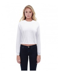 StarTee Ladies' Long-Sleeve Crop Boyfriend T-Shirt