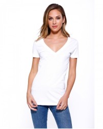 StarTee Ladies' CVC V-Neck T-Shirt