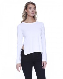 StarTee Ladies' CVC High Low Long-Sleeve T-Shirt