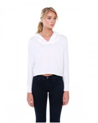StarTee Ladies' CVC Cropped Hoodie T-Shirt
