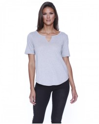 StarTee Ladies' Cotton/Modal Slit V-Neck