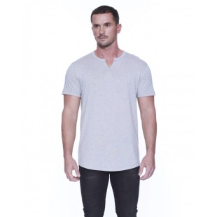 StarTee Men's Cotton/Modal Slit V-Neck