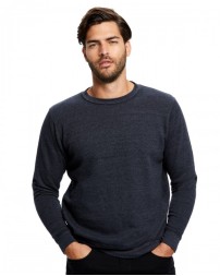 US Blanks Unisex Heavyweight Loop Terry Triblend Long-Sleeve Crew