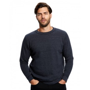 US Blanks Unisex Heavyweight Loop Terry Triblend Long-Sleeve Crew