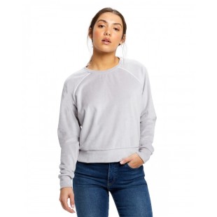US Blanks Ladies' Velour Long Sleeve Crop T-Shirt