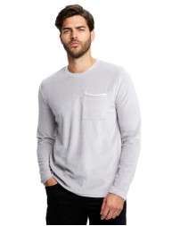 US Blanks Unisex Velour Long Sleeve Pocket T-Shirt