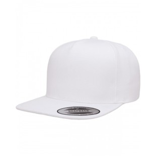 YP5089 Yupoong Adult 5-Panel Structured Flat Visor Classic Snapback Cap